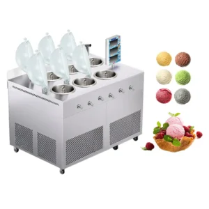 Six-head Italian hard ice cream machine